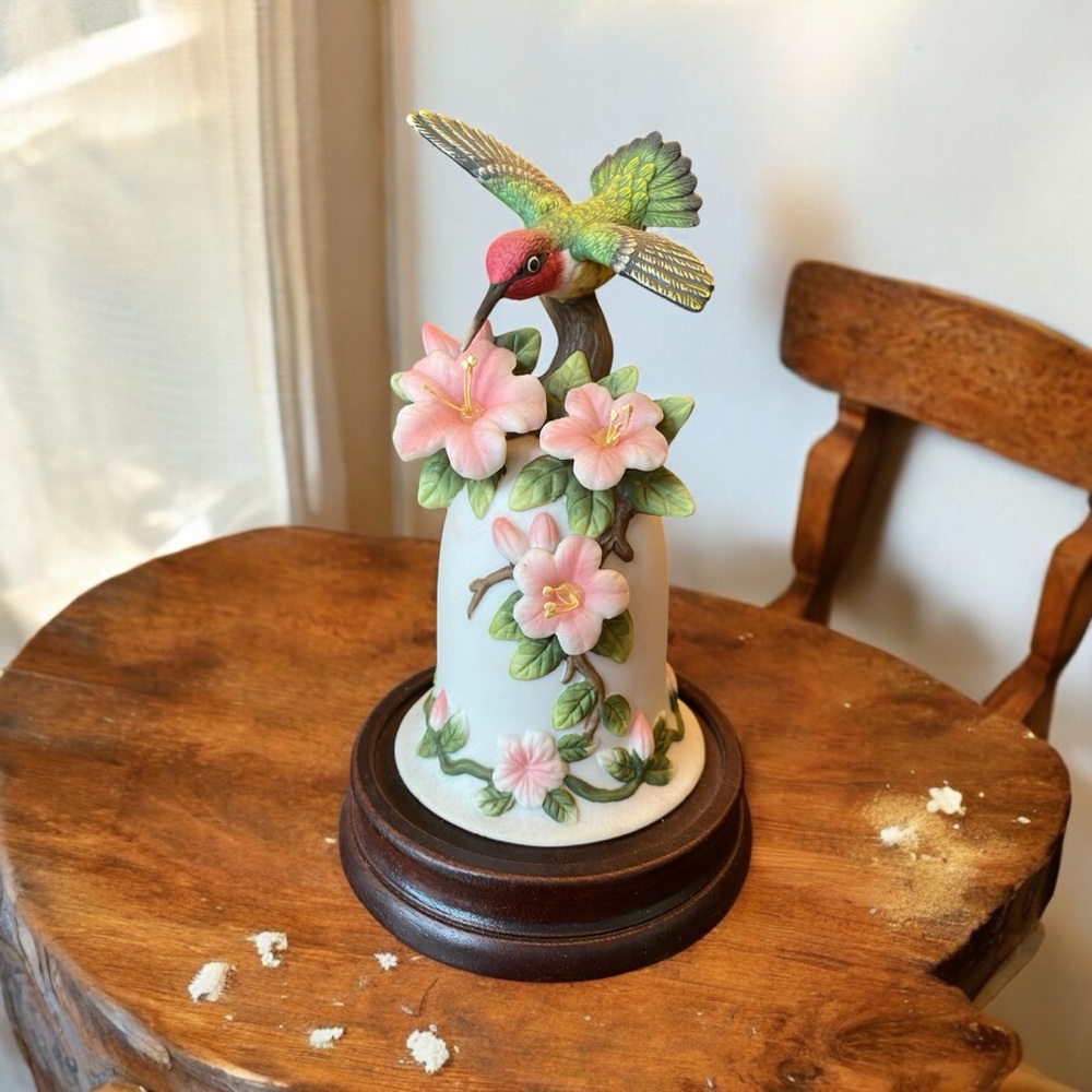 Vintage 1996 Seymour Mann Porcelain Hummingbird Bell M Bernini